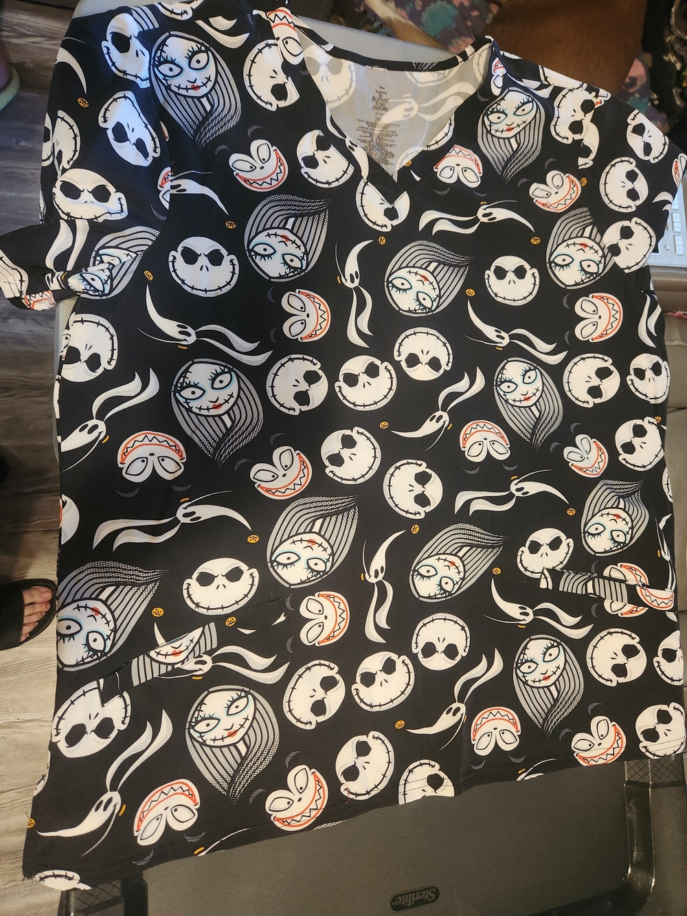 Nightmare Before Christmas Scrub Top